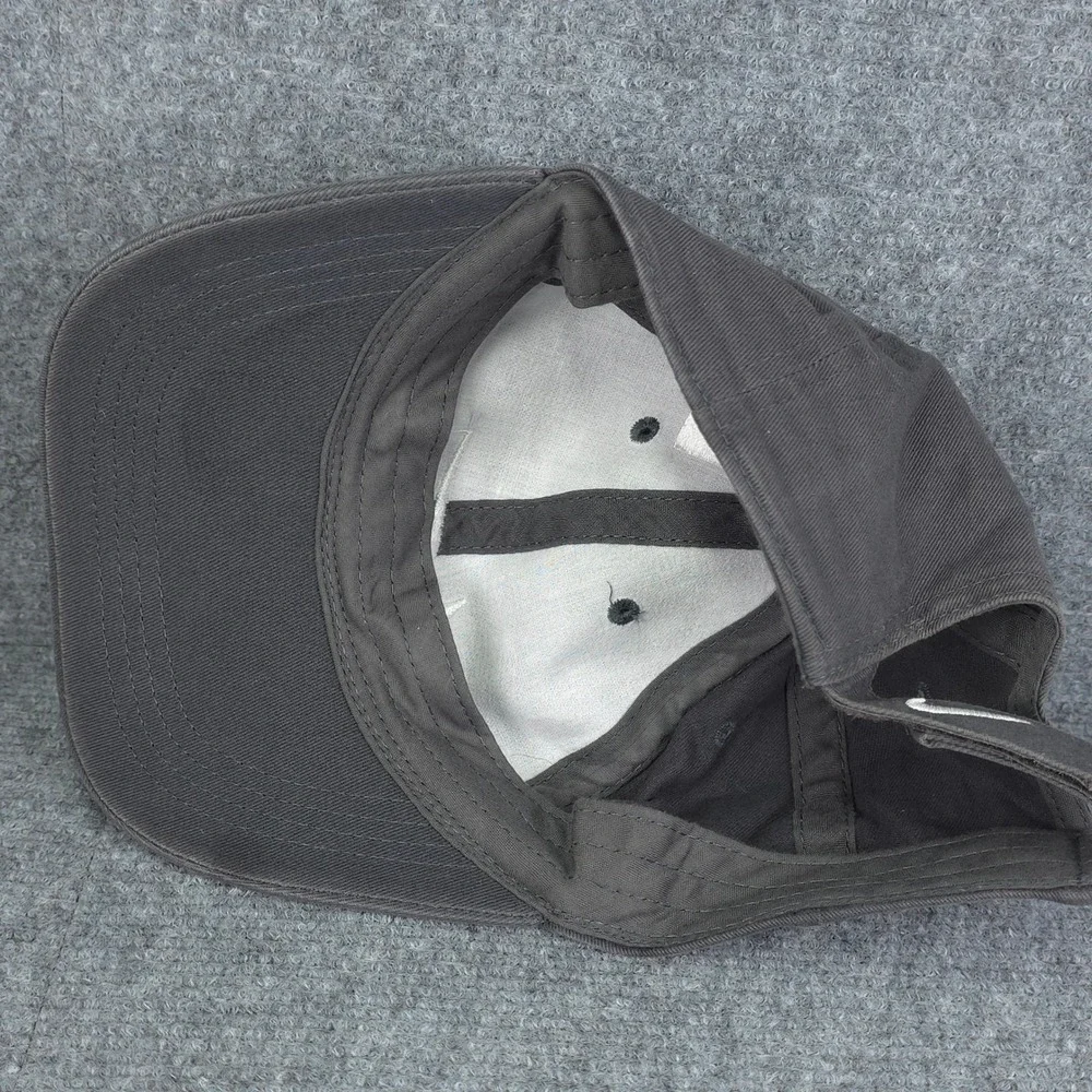 Nike Hat‎ Cap Kids Hook and Loop Gray Swoosh Logo Baseball Adjustable 4-7